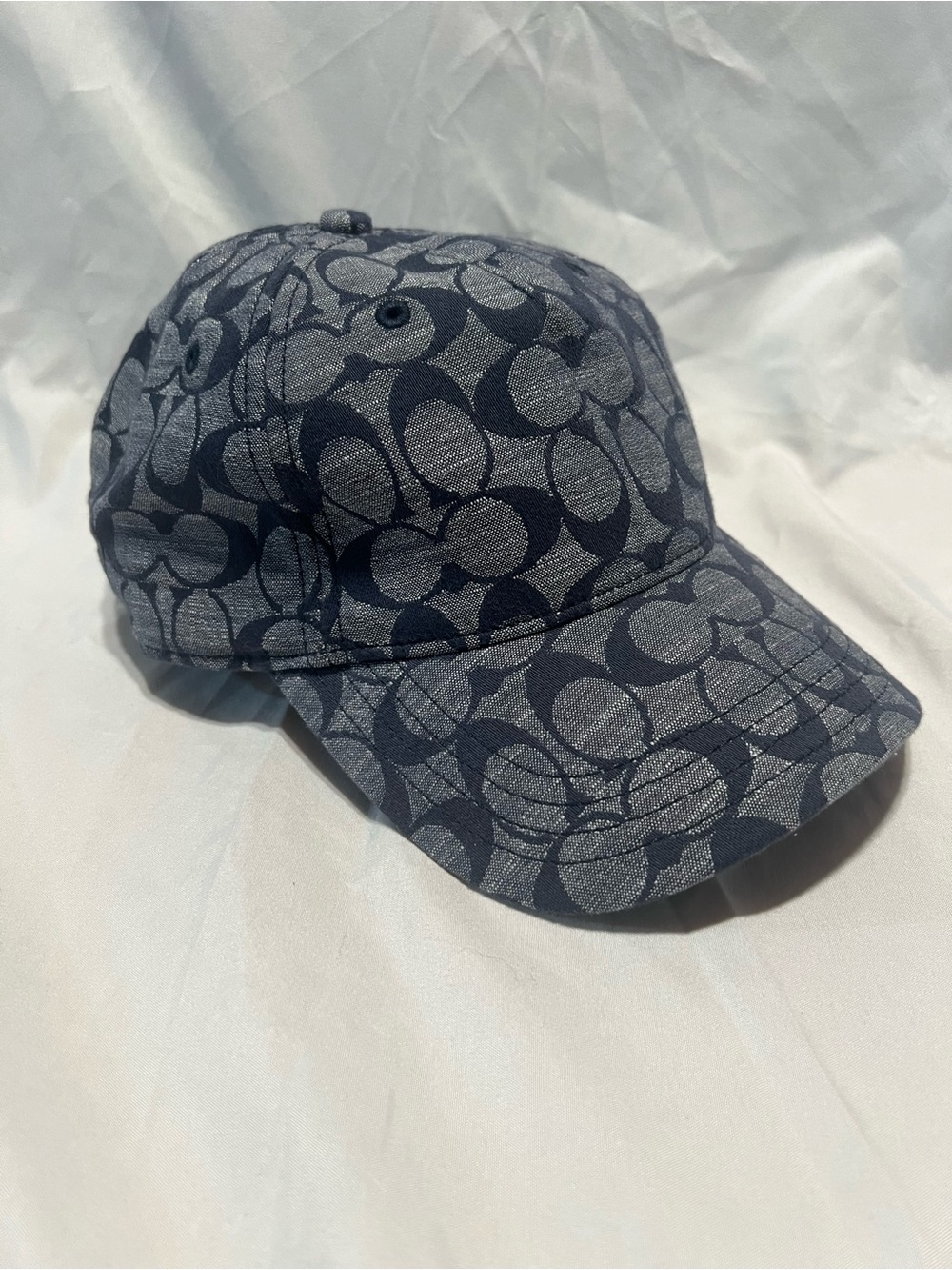 Women’s Coach Navy and Gray Signature Monogram Baseball Cap